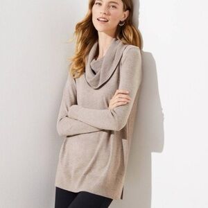 LOFT Elegant Cowl Neck Tunic Sweater
